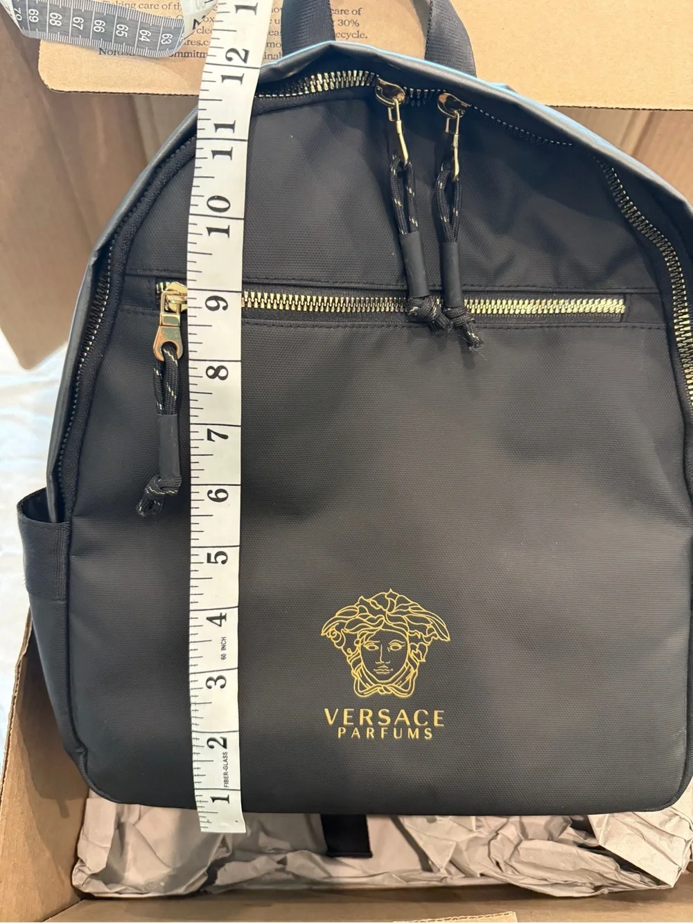 VERSACE Perfumes Black Logo Backpack